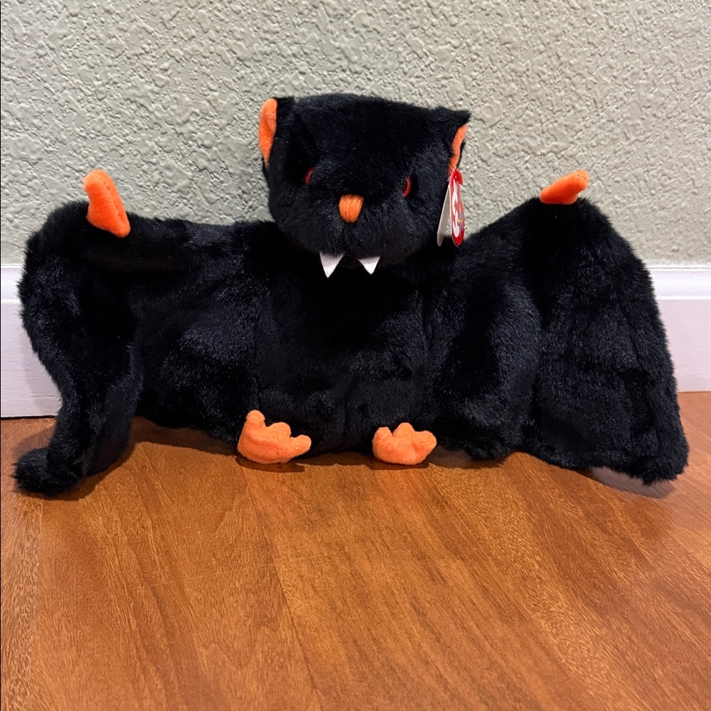 Black and Orange Plush Bat Toy